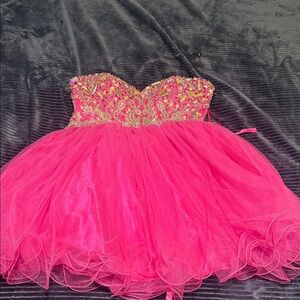 Elegant Pink and Gold Kids Formal Dress